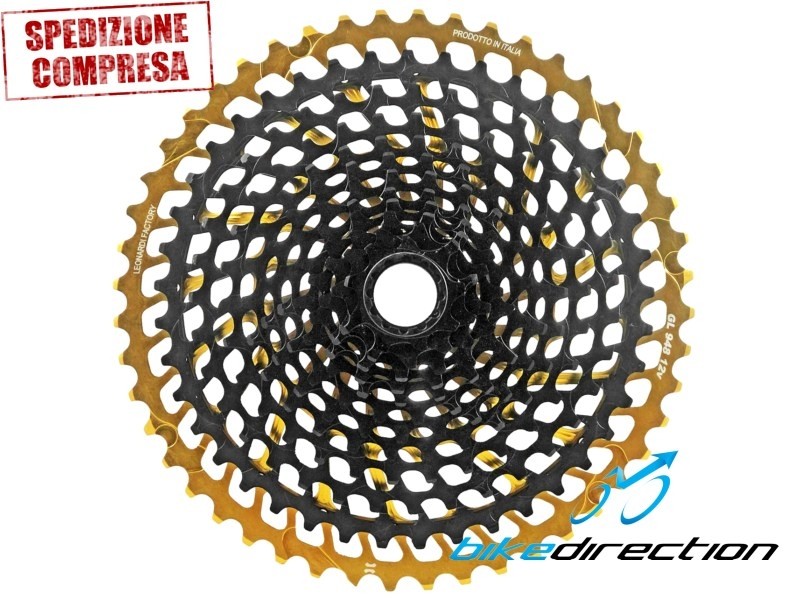 948-NPU-LEONARDI-cassetta-gold-oro-12V-SRAM-mtb-shimano-xtr-Bike-Direction