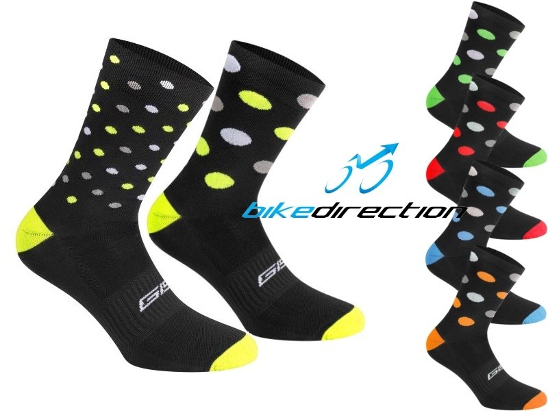 calzini-bici-colorati-pallini-pois-gist-asimmetrici-Bike-Direction