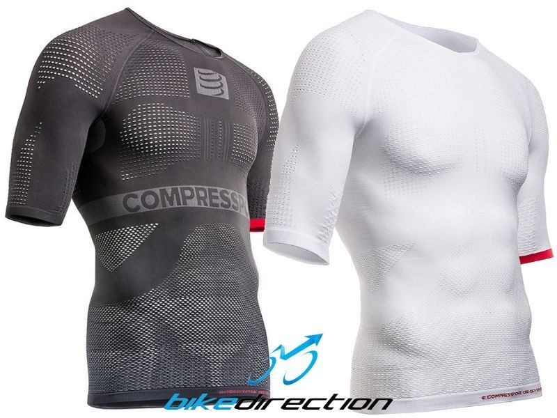 compressport-ON-OFF-LS-SS-grigia-bianca-S-M-L-maglietta-traspirante-Bike-Direction