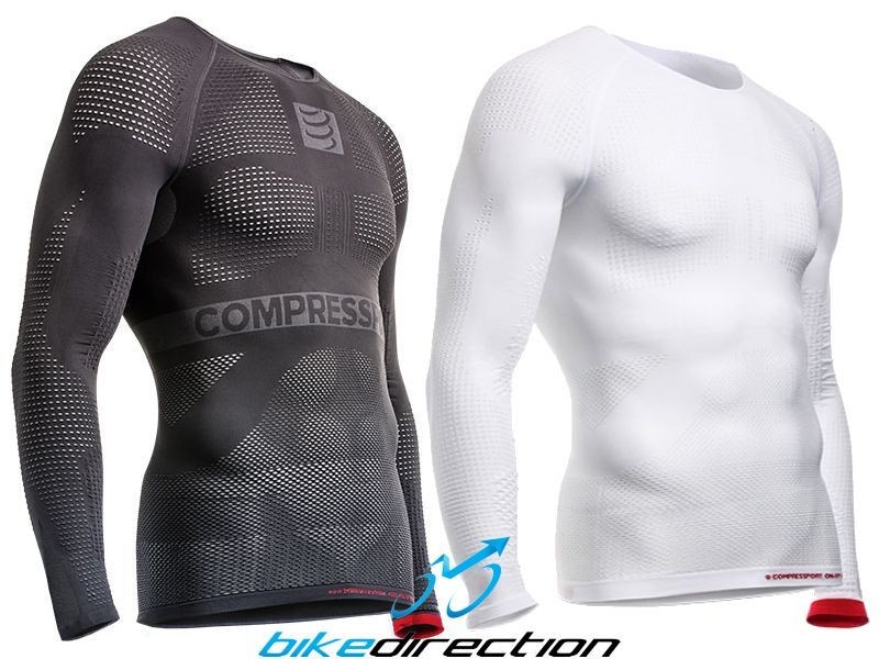 Compressport-ON-OFF-multisport-shirt-SS-LS-white-grey-red-S-M-L-X-bionic-Bike-Direction