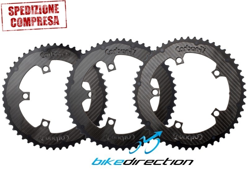 Corone-X-CarboRing-CARBON-TI-50-compact-52-53-bcd110-5-bracci-arms-Bike-Direction