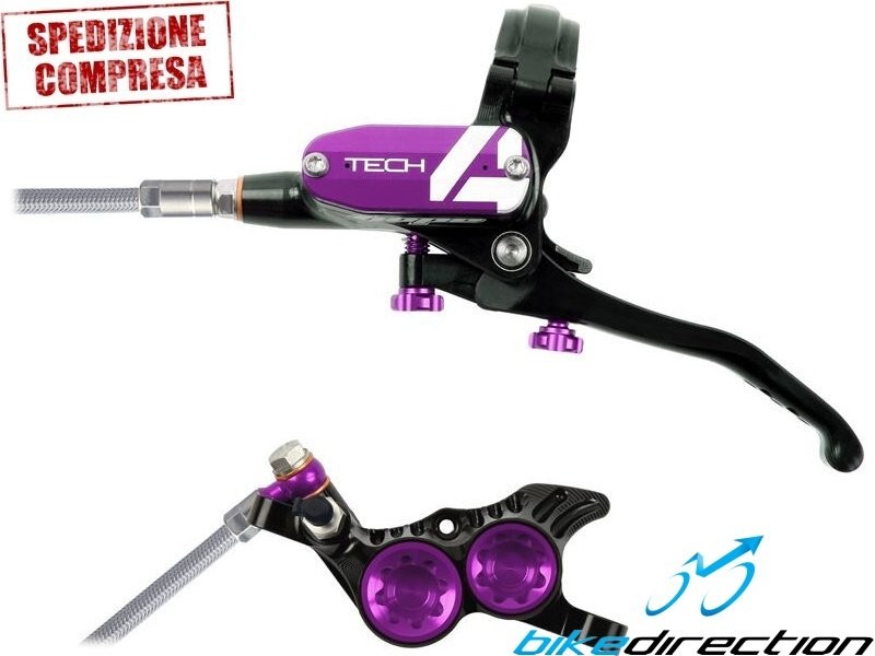 FRENI-DISCO-HOPE-TECH-4-V4-BRAIDED-BLACK-PURPLE-nero-viola-Bike-Direction