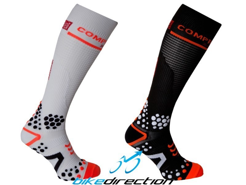 Full-socks-v2-bike-Compressport-black-white-calzini-alti-X-Bionic-Bike-Direction
