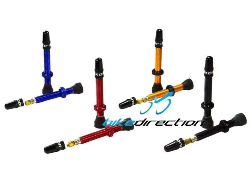 valvole-coniche-colorate-tubeless-mtb-rosse-blu-oro-gold-nere-quaxar-ctk-Bike-Direction