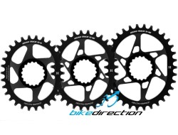 Monocorona ovale Leonardi Gecko Track integrata spiderless Cannondale Hollowgram 2 off-set 30, 32, 34 denti nero