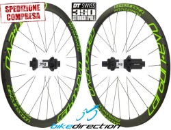 Ruote carbonio Corsa e Gravel disc Carbon+ EVO Profilo 31mm UD, 3K DT Swiss 350 SP copertoncino-tubeless canale 22 mm 1275 grammi