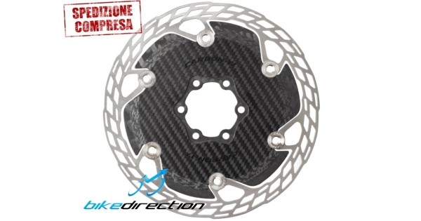 Rotore Freno A Disco 160mm Per Bici | In Acciaio Inox Con 6 Viti E Adattatore | Per Mountain Bike E Bici Da Strada
